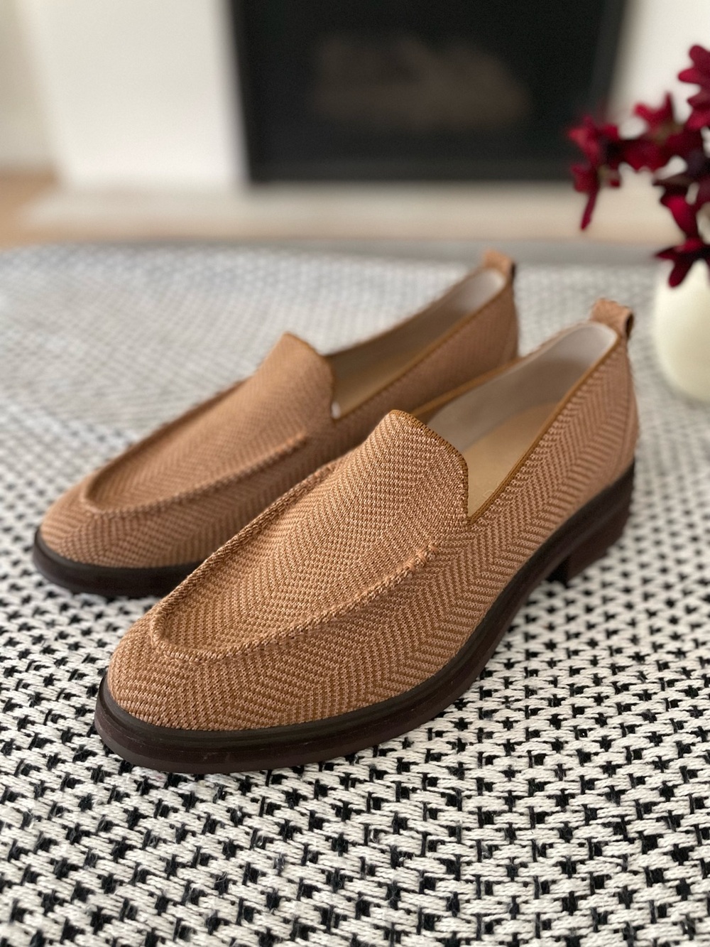 Rothy’s the lug loafer merino wool herringbone teak size 11 chunky brown tan